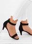 Mostata Women Middle Heel Sandal leopard Ankle Strap Shoes